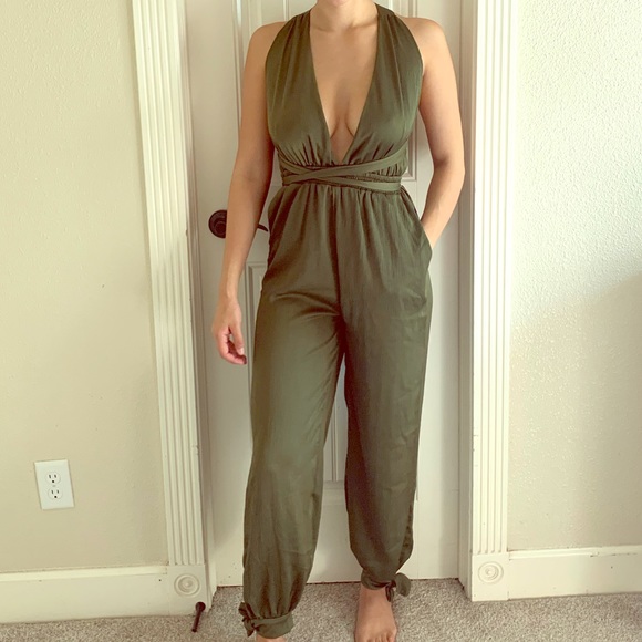 Fashion Nova Other - Green silk romper